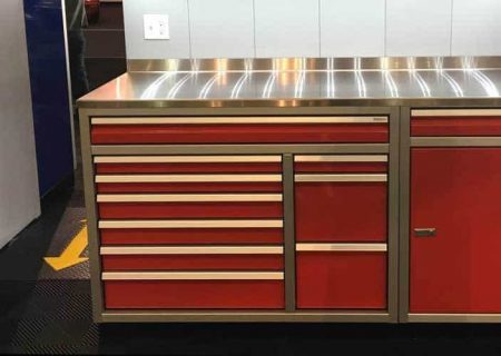 48'' Red Wide Drawer Cabinet