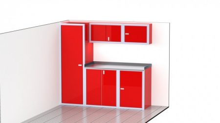 Aluminum Cabinet Combination for Enclosed Wide Trailer