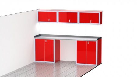 Aluminum Red Cabinets for Storage in Trailers
