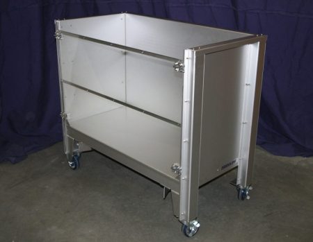 Hospital Transport Cart Aluminum with Plexiglass Doors
