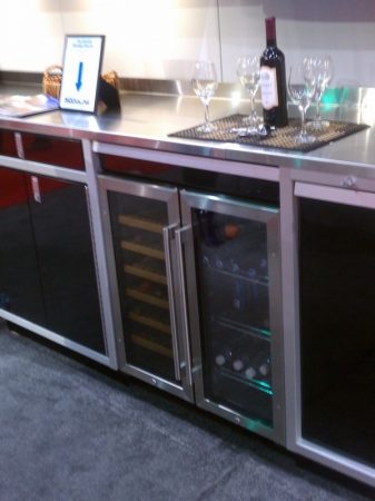Aluminum Cabinets with Refrigerator and Wine Cooler