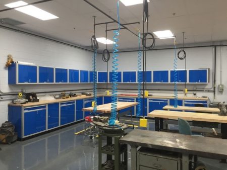 Moduline Aluminum Storage Cabinets in a Tool Manufacturing Shop