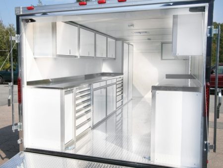 Moduline Lightweight Aluminum Cabinets In A Trailer