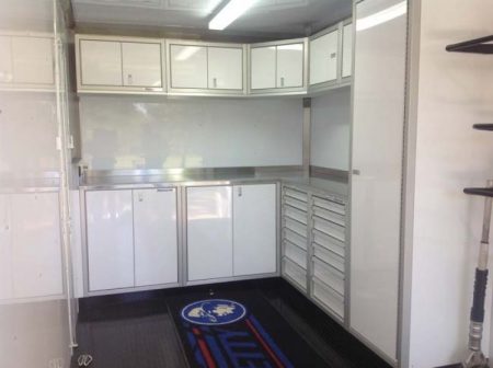 PRO II™ SERIES Cabinets in a V-Nose Trailer