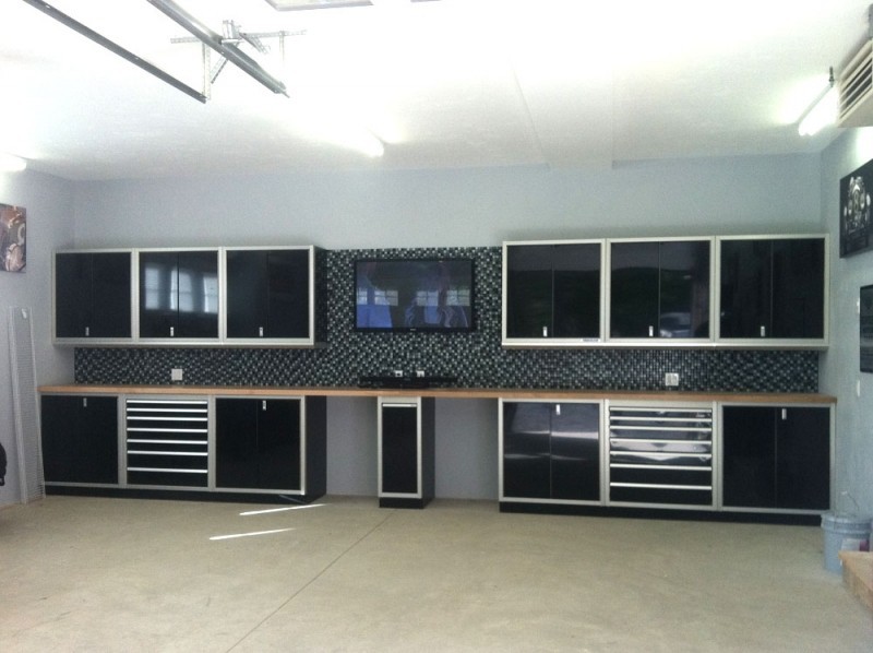 Moduline Signature Black Aluminum Garage Storage Cabinets