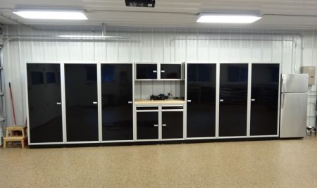 Moduline Signature Black PROII™ SERIES Black Aluminum Cabinets in Garage