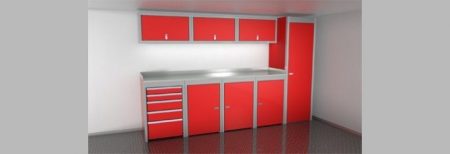 SportsmanII aluminum cabinets in red