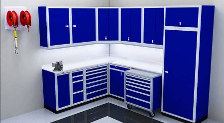 Custom Aluminum Cabinet Systems for Garage