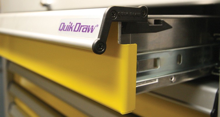 QuikDraw® Latch System for Metal Cabinet Storage