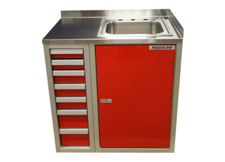 Aluminum Base Cabinet with Sink and Drawers