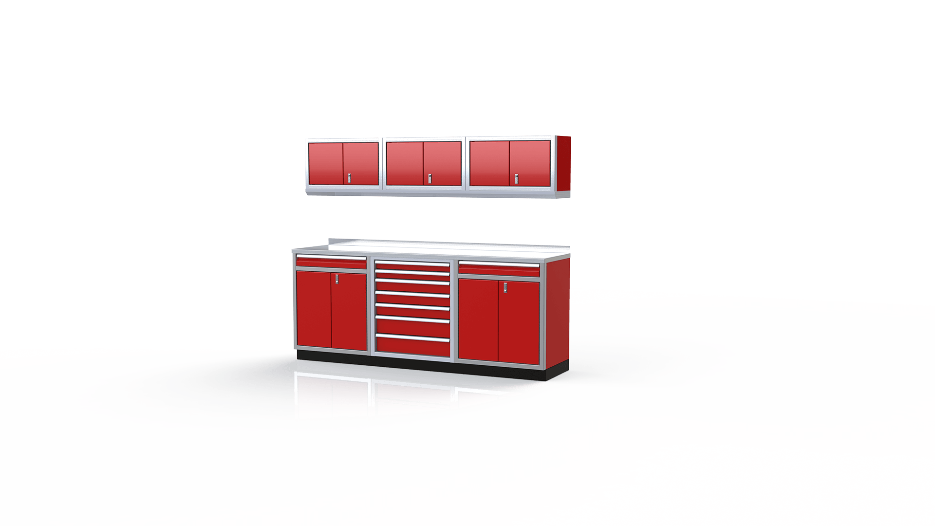 Red Moduline Garage Cabinets PGC008-05X-R