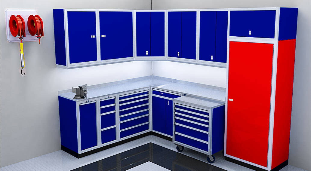 Aluminum Garage Cabinets Pro Ii, Corner Garage Cabinet Systems