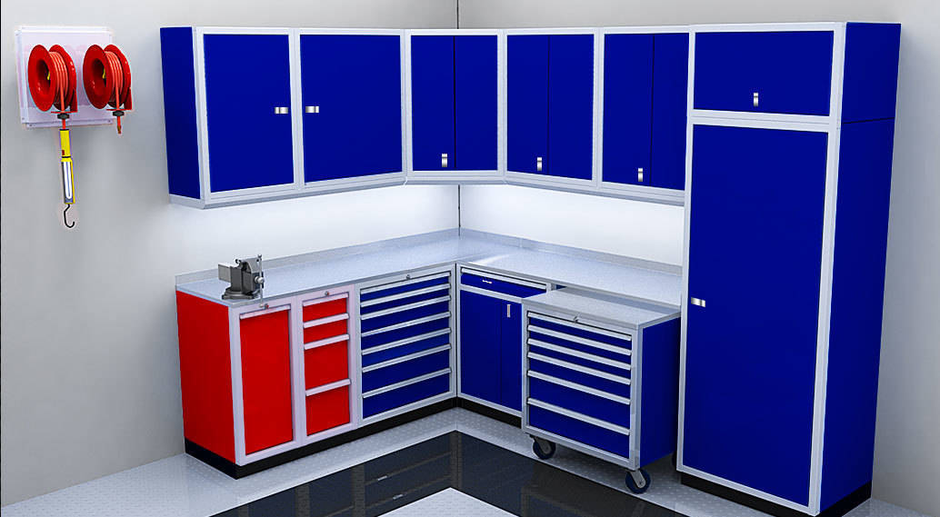 Aluminum Cabinets with Mobile Tool Boxes