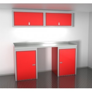 Sportsman trailer cabinets red