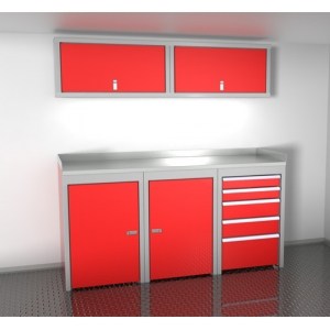 Sportsman trailer cabinets red with tool box