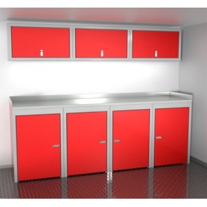 Sportsman trailer cabinets 8 feet wide red