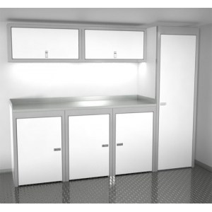 Sportsman trailer cabinets 8 feet wide white with closet