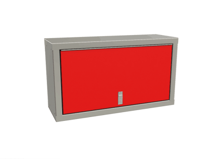 Red Overhead Cabinets for Enclosed Trailers