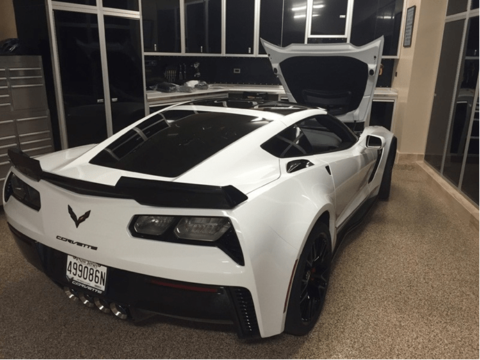 Black Aluminum Garage Cabinets Matching Corvette