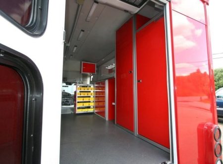 Closet Cabinets in Fire Rescue Truck for Storage