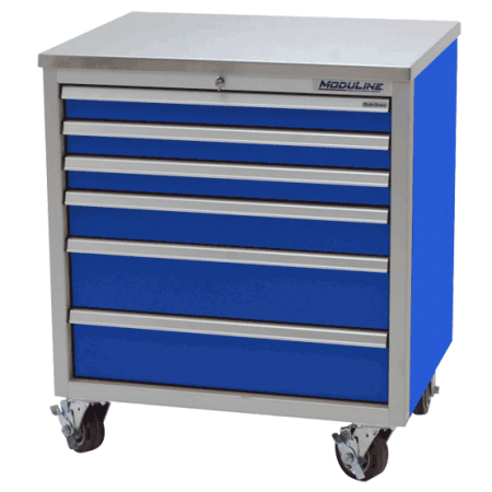 Mobile toolbox cabinets with drawers