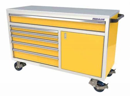 Yellow ProII™ SERIES 60" wide Aluminum Mobile Tool Box