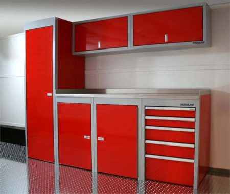 Moduline Sportsman II™ Red Trailer Cabinets