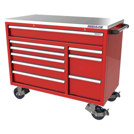 Red 48" Wide Aluminum Mobile Tool Box
