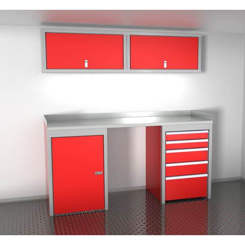 Red 6 Foot Wide Sportsman II™ Cabinet Combination SPTC006-050