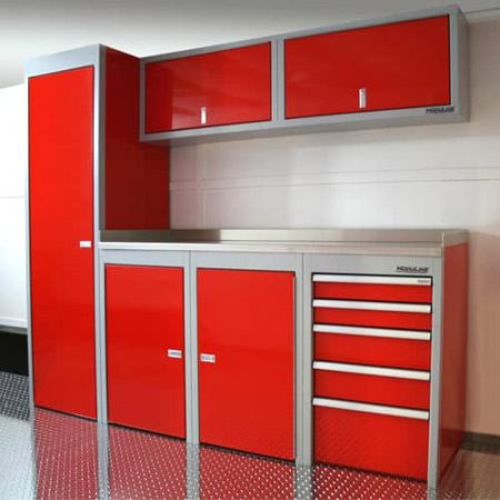 Red Sportsman II™ Aluminum Cabinets and Countertop