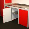 Red Sportsman II™ Aluminum Base Cabinet Open With Aluminum Countertop