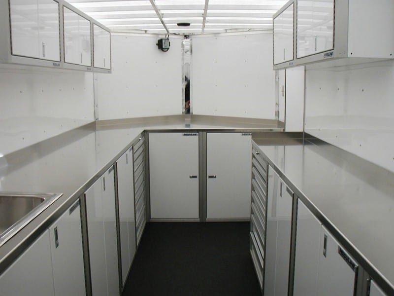 2)	Aluminum Lightweight Enclosed Trailer Cabinet Systems