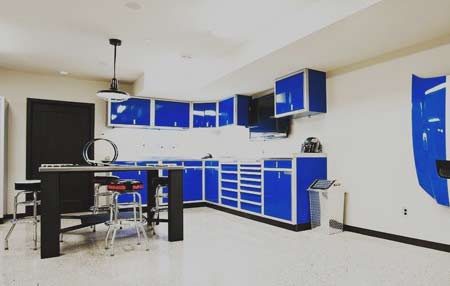 Moduline Blue Aluminum Garage Cabinets