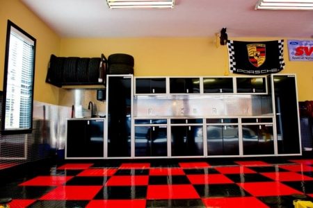 Dream Garage Black Aluminum Cabinet Organization Layout