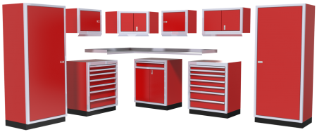 Red Moduline ProII premium garage storage system