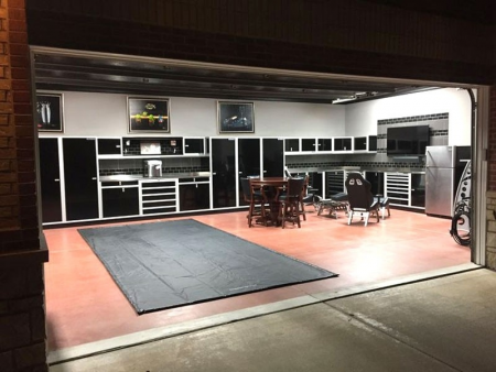 Turn Garage Into Gym Aluminum Cabinet Organization