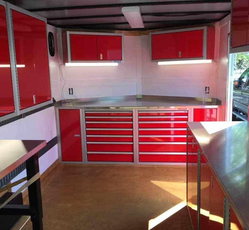 Upfit Your Enclosed Trailers With, V Nose Enclosed Trailer Shelving Ideas