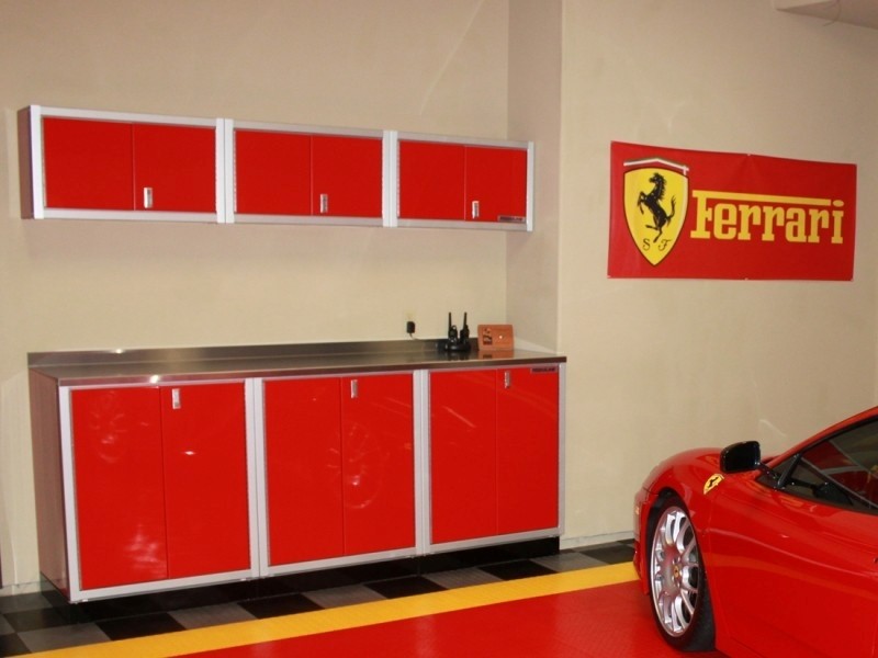 Garage Makeover Idea Wall & Standing Cabinet Layout