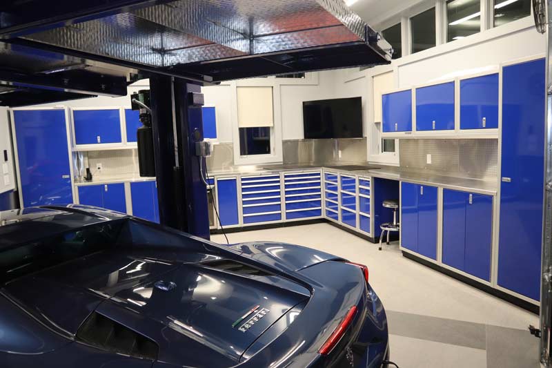 Moduline Blue Cabinets and Ferrari