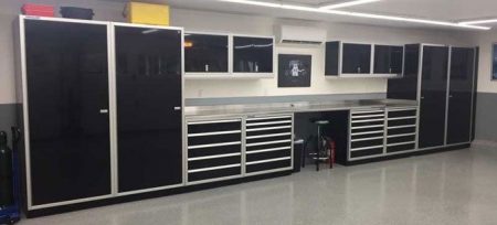 Black Moduline Workstation Wall Cabinets Garage