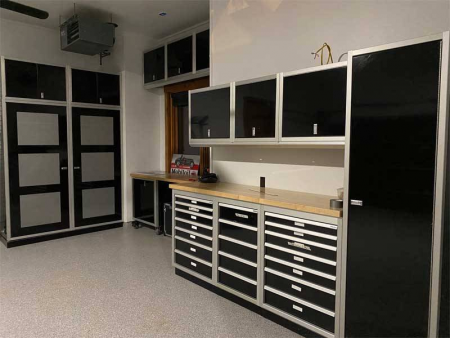 Organize Tools in Garage with Aluminum Cabinets
