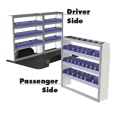 Upfit™ Series Aluminum Van Storage Package 108" Wide (Driver) & 60" Wide (Passenger) #UP10860-02