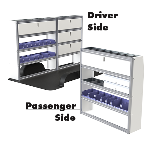 Upfit™ Series Aluminum Van Storage Package 108" Wide (Driver) & 60" Wide (Passenger) #UP10860-06